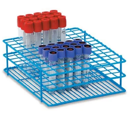 Market Lab - 1080 - Test Tube Rack 108 Place 3 To 7 Ml Tube Size Blue 2-1/4 X 6-1/4 X 8 Inch