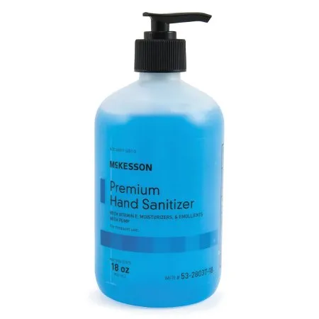 McKesson - 53-28037-18 - Premium Hand Sanitizer Premium 18 oz. Ethyl Alcohol Gel Pump Bottle