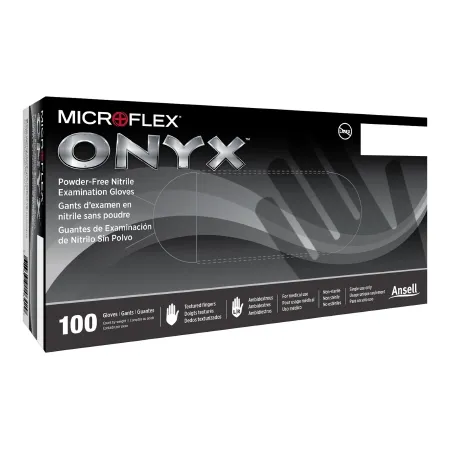 Microflex Medical - High Five Onyx - N645 - Exam Glove High Five Onyx 2X-Large NonSterile Nitrile Standard Cuff Length Textured Fingertips Black Not Rated