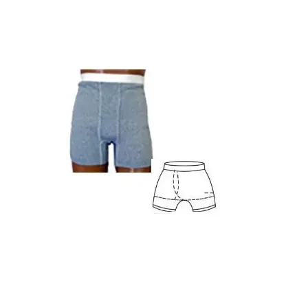Team Options - 94006LR - OPTIONS Men's Brief with Built-In Barrier/Support, Light Gray, Right-Side Stoma, Large 40-42