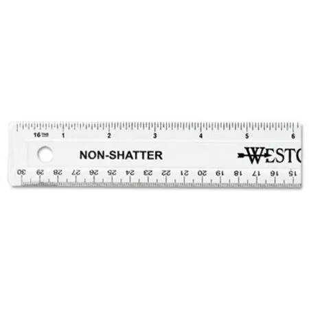 Westcott - ACM-13862 - Non-shatter Flexible Ruler, Standard/metric, 12 Long, Plastic, Clear