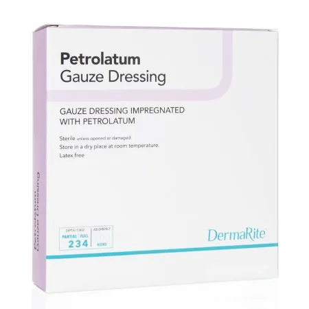 DermaRite  - DermaRite - 23390 - Industries  Petrolatum Impregnated Dressing  Rectangle 3 X 9 Inch Sterile