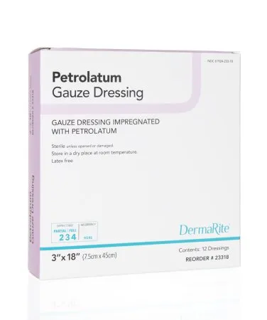 DermaRite  - DermaRite - 23318 - Industries  Petrolatum Impregnated Dressing  Strip 3 X 18 Inch Sterile