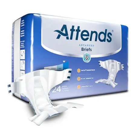 Attends Healthcare Products - Attends Advanced - DDC20 -  Unisex Adult Incontinence Brief  Medium Disposable Heavy Absorbency