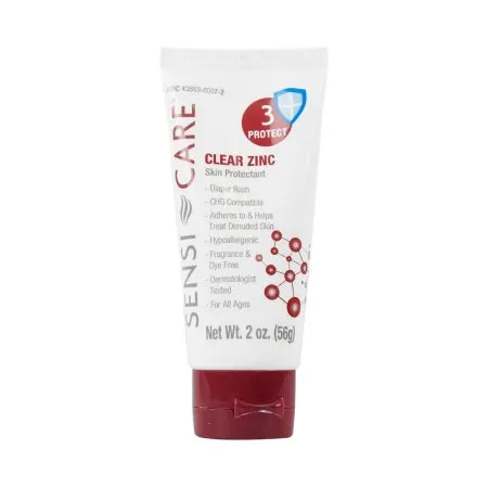 Medline - Sensi-Care Clear Zinc - 413586 - Skin Protectant Sensi-Care Clear Zinc 2 oz. Tube Unscented Cream CHG Compatible