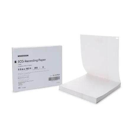 McKesson - 26-007868 - Diagnostic Recording Paper Thermal Paper 8 1/2 Inch X 183 Foot Z Fold Red Grid