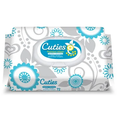 First Quality - Cuties - CR-16413/3 -  Baby Wipe  Soft Pack Aloe / Vitamin E Unscented 72 Count