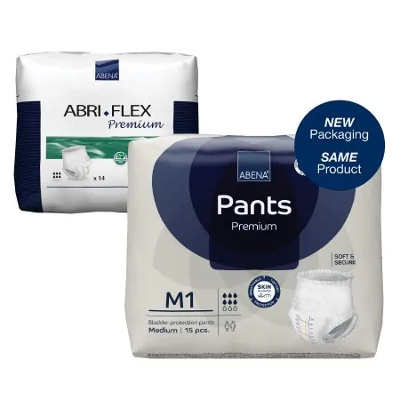 Abena - 41083 - Abri Flex Premium M1 Unisex Adult Absorbent Underwear Abri Flex Premium M1 Pull On with Tear Away Seams Medium Disposable Moderate Absorbency