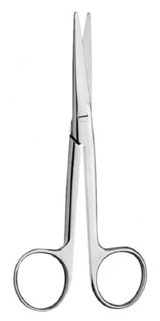 V. Mueller - SU1801-001 - Dissecting Scissors V. Mueller Mayo 6-3/4 Inch Length Surgical Grade Stainless Steel NonSterile Left Handed Finger Ring Handle Straight Blunt Tip / Blunt Tip