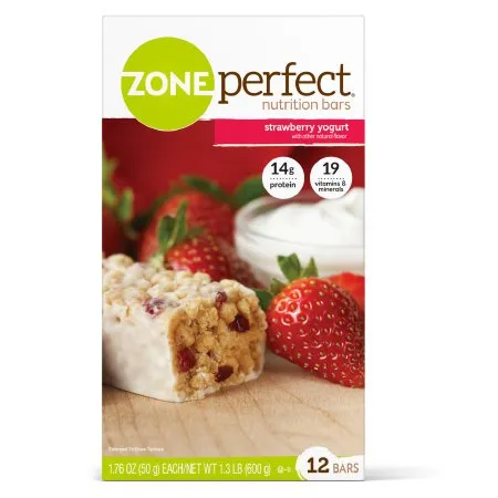 Abbott - ZonePerfect - 63304 -  Nutrition Bar  Strawberry Yogurt Flavor Bar 1.76 oz. Individual Packet