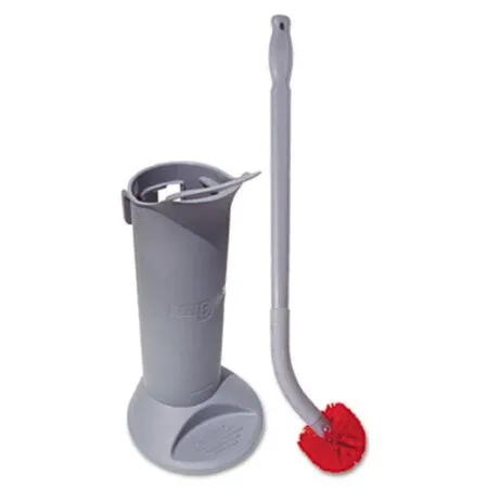 Unger - UNG-BBWHR - Ergo Toilet Bowl Brush Complete: Wand, Brush Holder And Two Heads, Gray