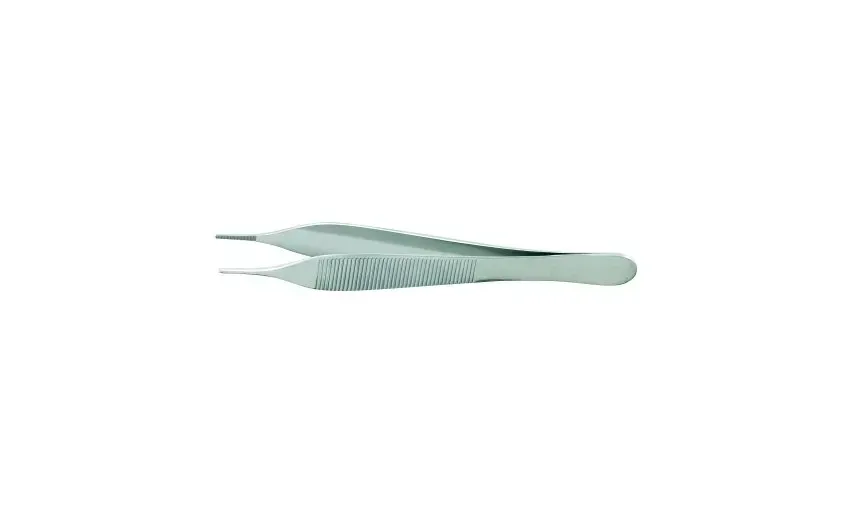 McKesson - McKesson Argent - 43-1-769 - Dressing Forceps McKesson Argent Hudson-Ewald 4-3/4 Inch Length Surgical Grade Stainless Steel NonSterile NonLocking Thumb Handle Straight Serrated Tips
