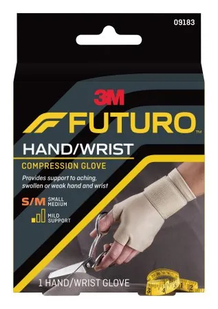 3M - 09183ENR - Futuro Support Gloves Futuro Fingerless Small / Medium Over the Wrist Length Ambidextrous Nylon / Spandex