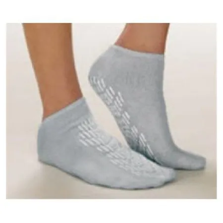 Alba Healthcare - Terry Treads - From: 46012-BLU To: 46012-XLG -  Slipper Socks  Medium Blue Ankle High
