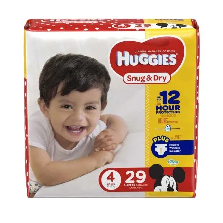 Kimberly Clark - Huggies Snug & Dry - 43087 -  Unisex Baby Diaper  Size 4 Disposable Heavy Absorbency