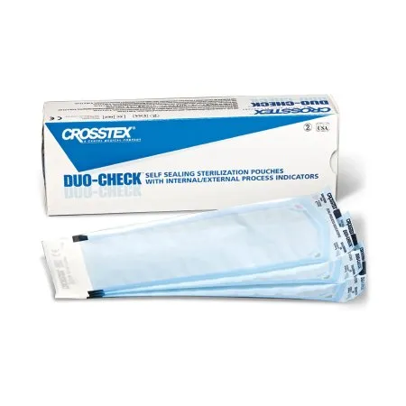 SPS Medical Supply - Duo-Check - SCL515 - Duo Check Sterilization Pouch Duo Check Ethylene Oxide (EO) Gas / Steam 5 1/4 X 15 Inch Transparent / Blue Self Seal Paper / Film