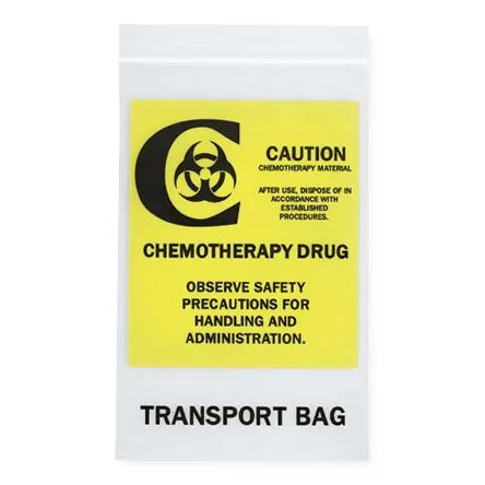 Medline - ZL1215CT - Chemo Drug Transport Bag Clear Bag 12 X 15 Inch