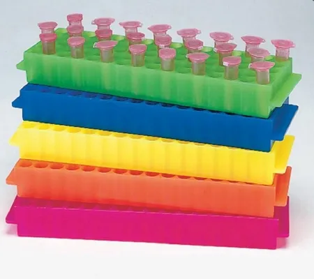 Market Lab - 2902 - Microtube Test Tube Rack 80 Place 1.5 To 2.0 Ml Tube Size Assorted Colors 1 X 2-2/3 X 8-7/8 Inch