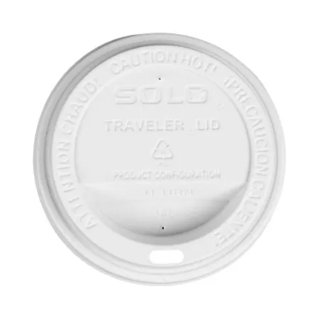 RJ Schinner Co - Traveler - TL31R2-0007 - Dome Lid Traveler White  Polystyrene  Sip Hole  Hot Applications