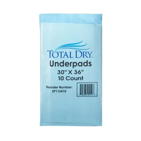 Secure Personal Care Products - TotalDry - From: SP115409 To: SP115412 -  Disposable Underpad  30 X 36 Inch Fluff / Polymer Heavy Absorbency