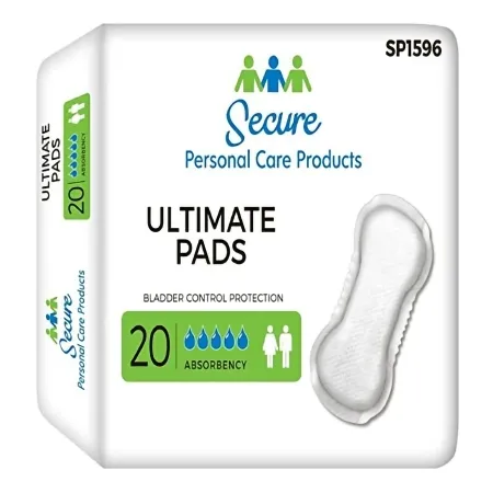Secure Personal Care Products - TotalDry - SP1596 -  Bladder Control Pad  16 1/2 Inch Length Heavy Absorbency Polymer Core Regular