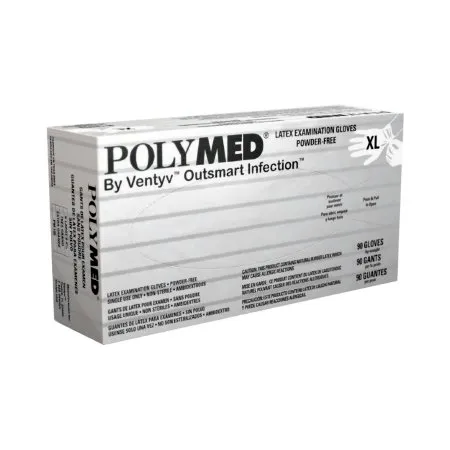Ventyv - PM105 - Exam Glove, Latex, X-Large (9-9.5), Powder Free (PF), Fully Textured, Natural White, Gray Dispenser Box, 90/bx, 10 bx/cs (84 cs/plt)