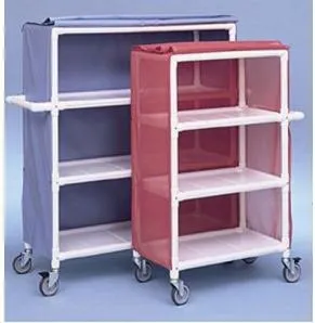 Duralife - 500 - Linen Cart With Cover 3 Shelves Pvc 4 Inch Casters