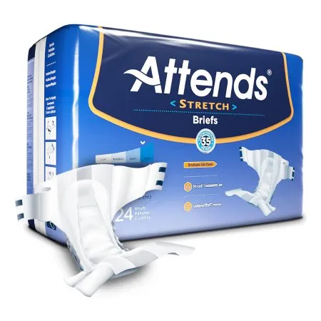 Attends Healthcare Products - Attends Stretch - DDSMR -  Unisex Adult Incontinence Brief  Medium / Regular Disposable Heavy Absorbency