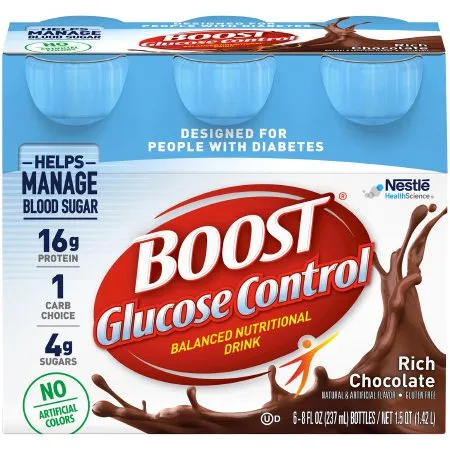 Nestle - Boost Glucose Control - 12109986 - Oral Supplement Boost Glucose Control Rich Chocolate Flavor Liquid 8 oz. Bottle
