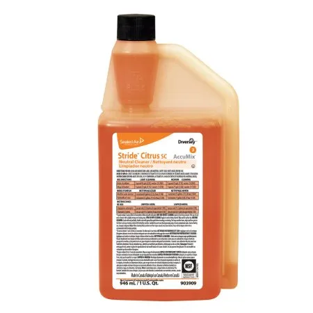 Lagasse - Diversey Stride Citrus SC - DVS903909 - Diversey Stride Citrus SC Surface Cleaner Alcohol Based Manual Pour Liquid Concentrate 32 oz. Bottle Citrus Scent NonSterile