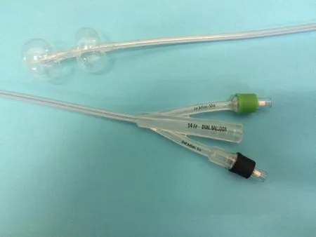 Poiesis - Duette - D-10016 - Foley Catheter Duette 2-Way Subsumed Tip 10 Cc Proximal Balloon  5 Cc Distal Balloon 16 Fr. Silicone