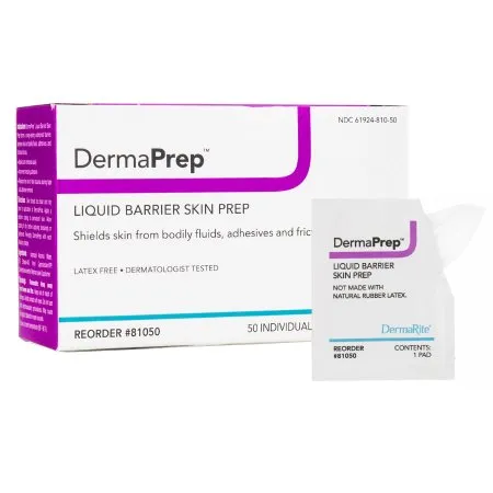 DermaRite  - DermaPrep - 81050 - Industries  Skin Barrier Wipe  60% Strength Isopropyl Alcohol Individual Packet NonSterile