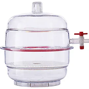 Foxx Life Sciences - From: E11605 To: E11609 - Abdos Vacuum Desiccator With A Clear Polycarbonate (pc) Top And A White Polypropylene (pp) Plate (diameter 150mm)