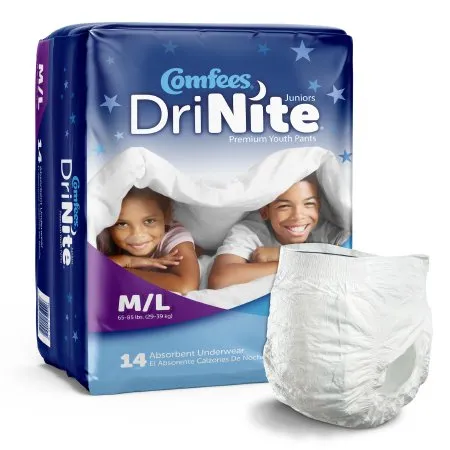 Attends Healthcare Products - Comfees DriNite Juniors - CMF-YM - Unisex Youth Absorbent Underwear Comfees DriNite Juniors Pull On with Tear Away Seams Medium / Large Disposable Heavy Absorbency