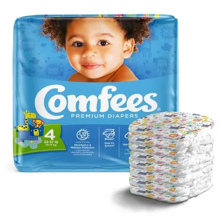 Attends Healthcare Products - Comfees - CMF-4 -  Unisex Baby Diaper  Size 4 Disposable Moderate Absorbency