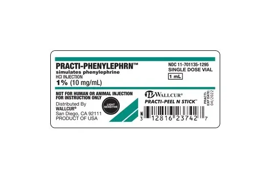 Wallcur - Practi-Phenylephrn - 9941PHN - Training Medication Peel-N-Stick Labels Practi-Phenylephrn