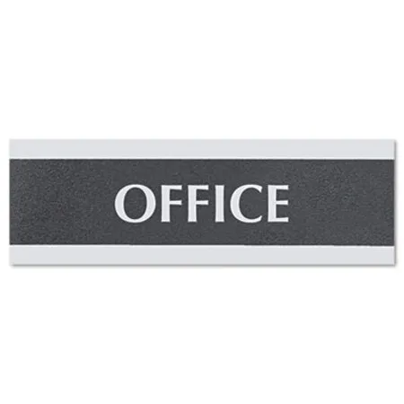 Headline Sign - USS-4762 - Century Series Office Sign, Office, 9 X 3, Black/silver