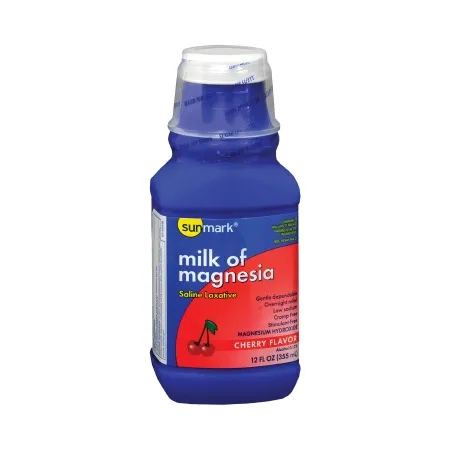 Sunmark - 1209816 - Laxative sunmark Cherry Flavor Oral Suspension 12 oz. 400 mg / 5 mL Strength Magnesium Hydroxide