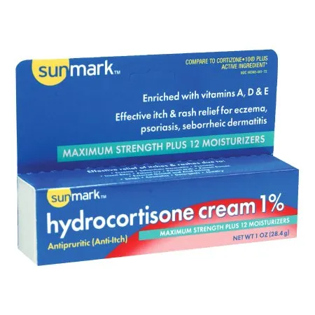 McKesson - sunmark - 49348044172 - Itch Relief sunmark 1% Strength Cream 1 oz. Tube