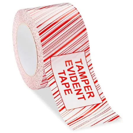 Uline - S-9926 - Pre-printed Label Uline Warning Label Red / White Tape Strip Patterned 2 X 110 Yards