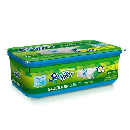 Lagasse - Swiffer Sweeper Wet - PGC95531CT - Saturated Wet Mop Pad Swiffer Sweeper Wet Bound Edge White Cloth Disposable