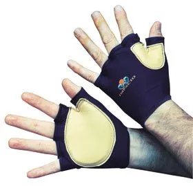Alimed - IMPACTO - 73224/NA/LG - Impact Glove IMPACTO Fingerless Large Black / Tan Hand Specific Pair