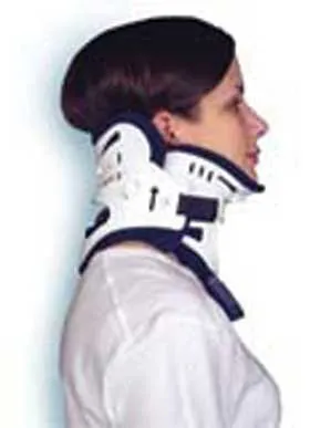 Alimed - Ossur Miami J - 2970002582 - Rigid Cervical Collar Ossur Miami J Preformed Adult Short Two-Piece / Trachea Opening