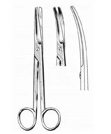 BR Surgical - HerMann - H108-16517 - Dissecting Scissors Hermann Mayo 6-3/4 Inch Length Surgical Grade Stainless Steel / Tungsten Carbide Nonsterile Finger Ring Handle Curved Blunt Tip / Blunt Tip