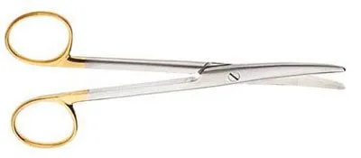 V. Mueller - Vital - SU1814-002 - Dissecting Scissors Vital Mayo 6-3/4 Inch Length Surgical Grade Stainless Steel / Tungsten Carbide Finger Ring Handle Curved Sharp Tip / Sharp Tip