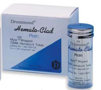 Fisher Scientific - Hemato-Clad - 211765 - Hemato-Clad Capillary Blood Collection Tube Plain 70 Μl Without Closure Mylar Wrapped Glass Tube