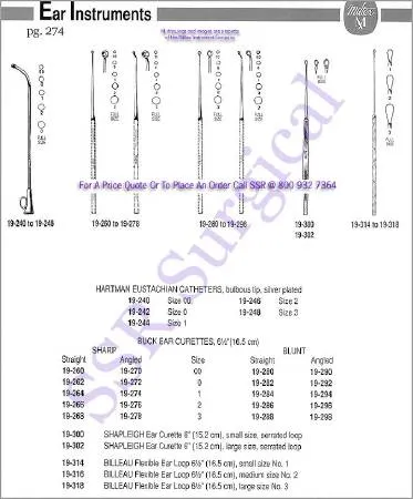 Integra Lifesciences - Miltex - 19-272 - Ear Curette Miltex Buck 6-1/2 Inch Length Octagonal Handle Size 0 Tip Angled Sharp Loop Tip