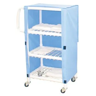 MJM International - 325T-3C - Linen Cart with Cover 3 Shelves 75 lbs. per Shelf Weight Capacity PVC 3 Inch Twin Casters