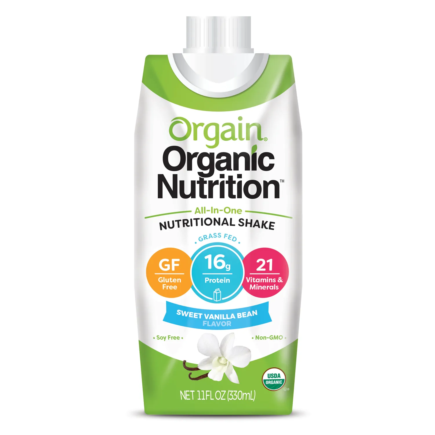 Orgain - 860547000006 - Orgain Organic Nutrition All-In-One Nutritional Shake, Sweet Vanilla Bean, 11 Fl Oz
