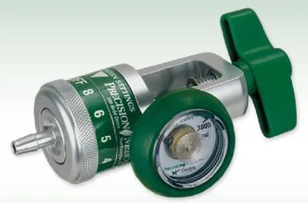 Precision Medical - Easy Dial Reg - 168715DSR - Easy Dial Reg Oxygen Regulator Adjustable 0 - 15 Lpm 90° Barb Outlet Cga-870